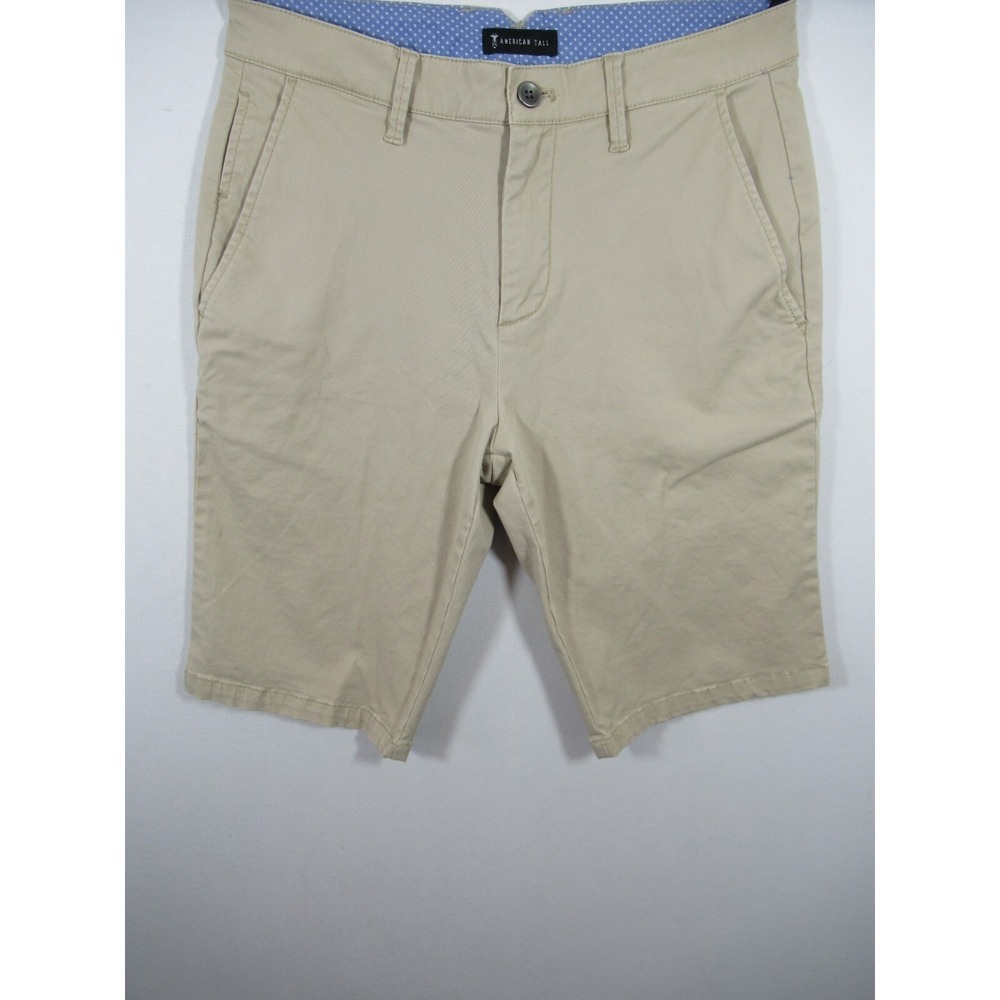 American Tall Casual Khaki Chino Shorts Tall Men Size 30T 12" Inseam